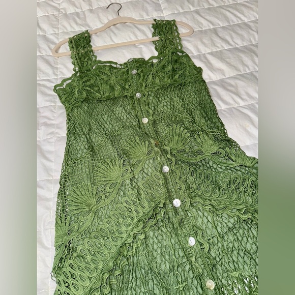 FARM Rio Green Nautical Guipure Maxi Dress - Picture 10 of 11